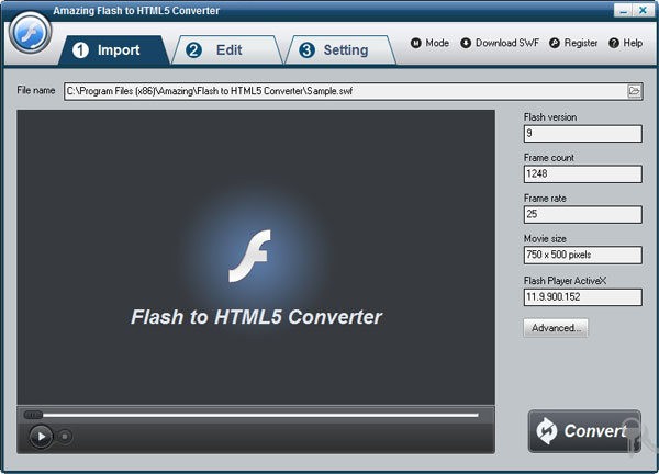 Amazing Flash to HTML5 Converter(视频转换工具)