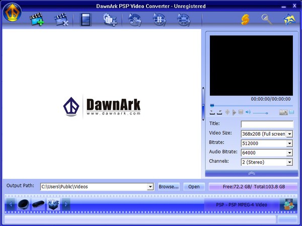 DawnArk PSP Video Converter(PSP视频格式转换器)