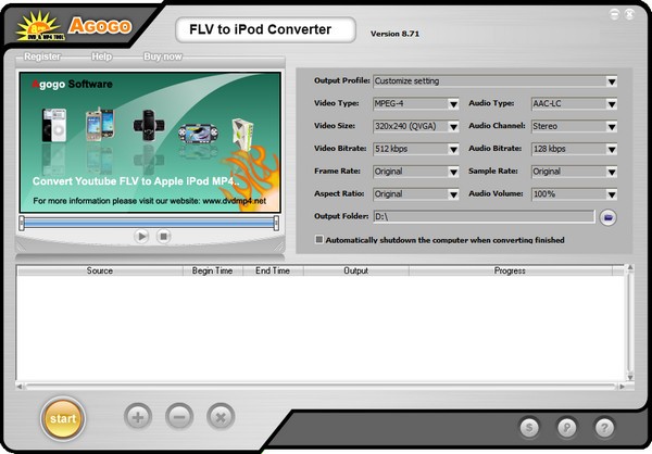 Agogo FLV to iPod Converter(视频转换工具)