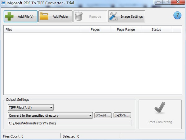 Mgosoft PDF To TIFF Converter(PDF转TIFF工具)