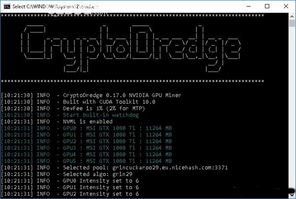 CryptoDredge 挖矿软件0.17.0