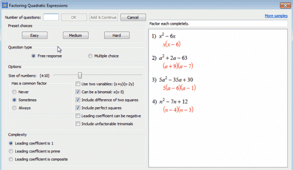 Infinite Algebra 1(代数测验生成评估软件)