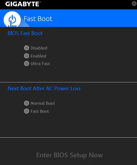 Gigabyte Fast Boot(技嘉快速启动)