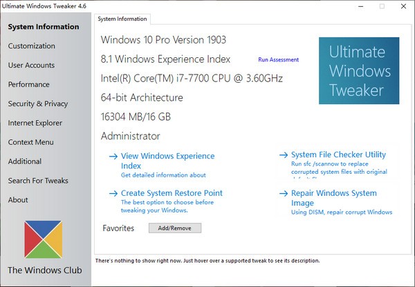 Ultimate Windows Tweaker(Vista系统优化工具)
