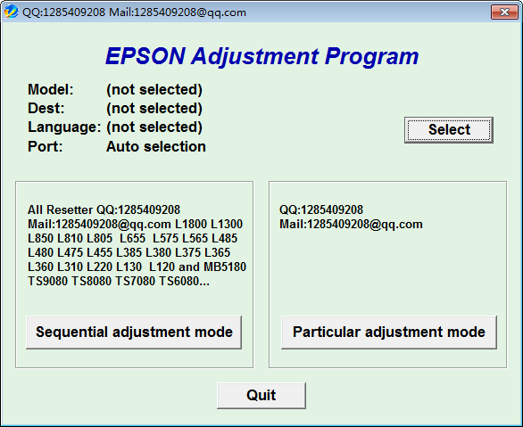 Epson Adjustment Program