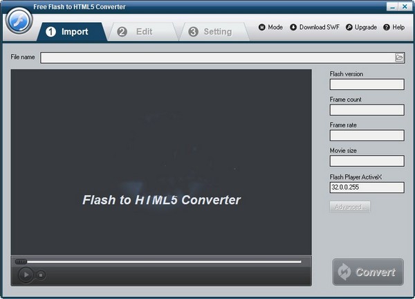 Free Flash to HTML5 Converter(FLASH转HTML5转换器)
