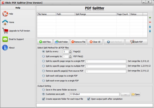 Okdo pdf Splitter(PDF分割工具)