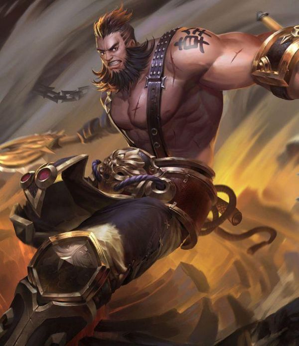 程咬金的输出主要是靠他的被动,每损失1%的生命值就会额外增加7点攻击