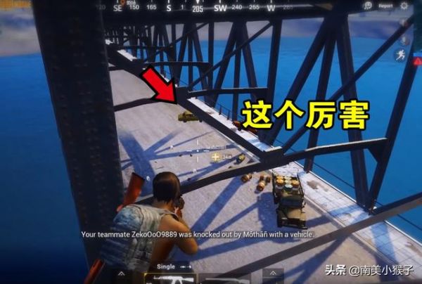《刺激战场》玩家用物资在桥上钓鱼，摆放一起，敌人会停车吗？